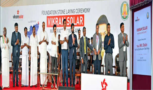 Stalin inaugurates a Solar Cell, Module manufacturing facility, lays stone for another