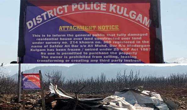 J&K Police seize property under UAP Act in Kulgam
