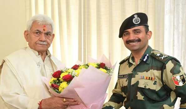 New  BSF IG of Jammu Frontier briefs JK LG Sinha on security situation along IB