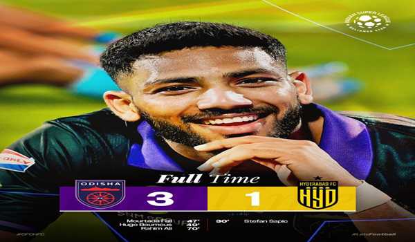 Odisha FC  defeat Hyderabad FC 3-1 in ISL
