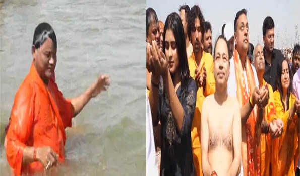 Uttarakhand Guv, and Odisha CM take holy dip at Triveni Sangam