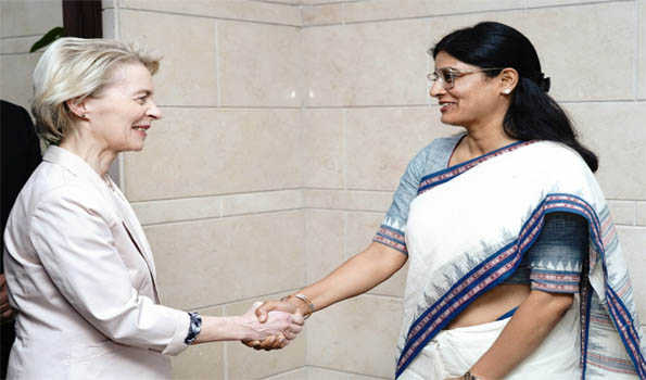 European Commission President Ursula von der Leyen arrives on India visit