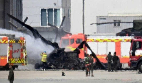 Military drone, helicopter crash at S. Korea