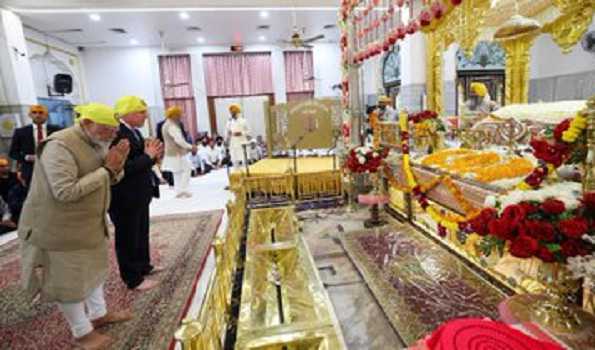 PM Modi, New Zealand PM visit Gurdwara Rakab Ganj, pay obeisance