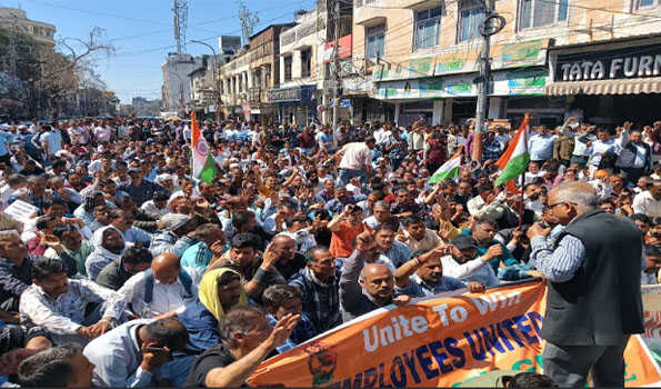 PHE daily wagers begin 3-day strike in Jammu, police foils march to CM House