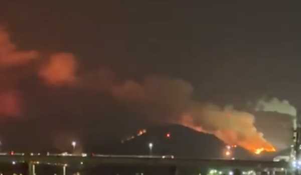 Wildfire in Japan's Okayama continues to spread