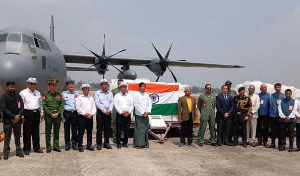 First tranche of Indian relief material reaches Myanmar
