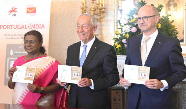 President Murmu, Portuguese President launch postage stamps marking 50 years of diplomatic ties