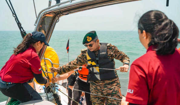 Tri-services all women circumnavigation sailing expedition flagged off
