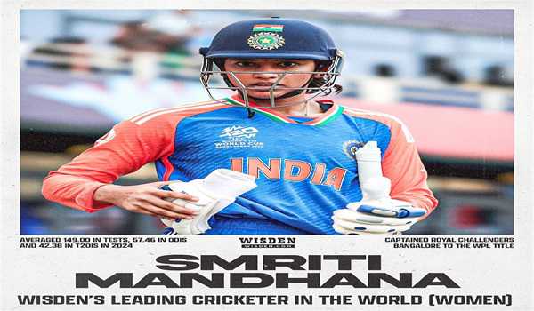 Mandhana named Wisden's Leading Women's Cricketer