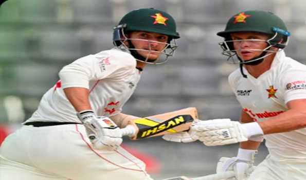 Zimbabwe hold nerve to win first Test by three wickets against Bangladesh