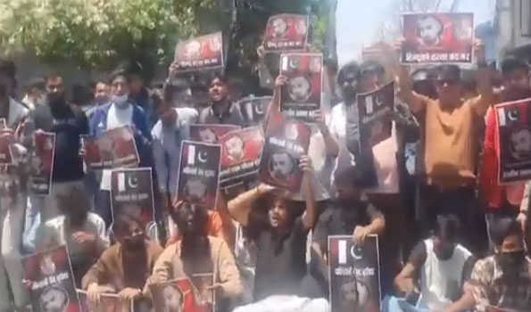 Nepali people stage protest outside Pakistan Embassy in Kathmandu against Pahalgam attack