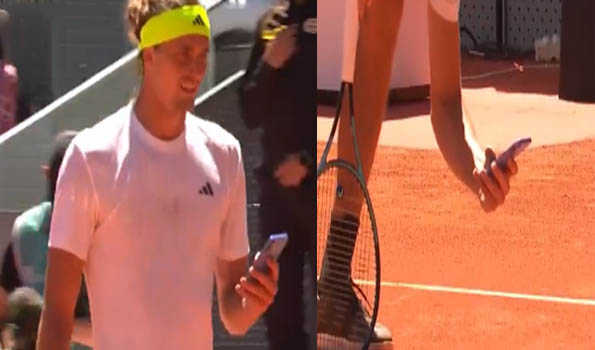 Alexander Zverev given warning after photo to dispute ball mark in Madrid Open