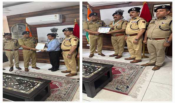J&K IGP Security felicitates officers excelled at All India Police Badminton, TT Cluster meet