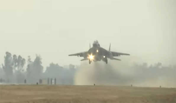 IAF jets show air power during trials on Ganga E-way