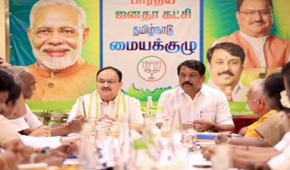 BJP Natl Prez Nadda reviews 2026 TN Assembly poll preparatory works