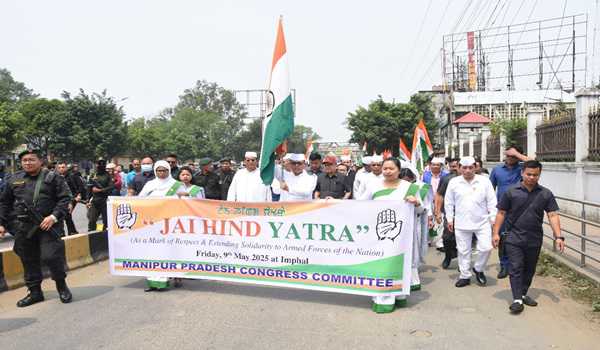 Congress stages Jai Hind Yatra in Manipur to back armed forces