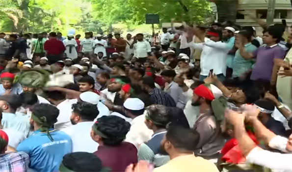 Hundreds of student activists hold protest in Dhaka's Shahbagh demanding ban on Awami League