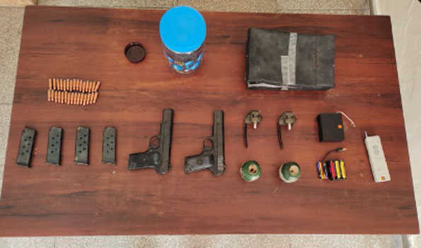 Punjab:  Police recover large consignment of arms and explosives from agricultural fields
