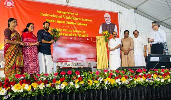 PM Modi dedicates Vadakara and Mahe redeveloped railway stations to the people