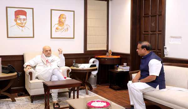 Assam CM meets Amit Shah, compliments him for eliminating red terror
