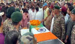 Last rites of martyr Subedar Major Pawan Kumar performed with full military honours in Shahpur