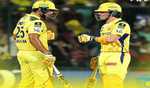 CSK post 187/8 against RR Mhatre fires 43 off 20