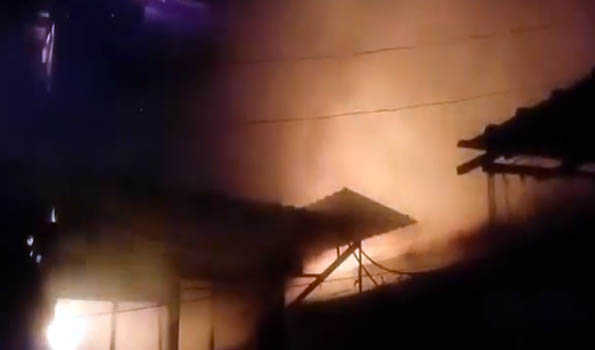 Chhattisgarh: 24 shops burn to ashes in massive fire in Bilaspur