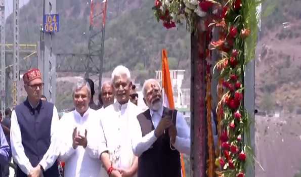PM Modi inaugurates world's highest Chenab rail bridge in Reasi