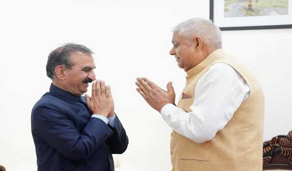 Himachal CM felicitates Vice-President Dhankhar at Raj Bhavan