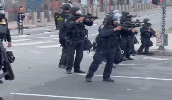 Los Angeles Police use stun grenades, cavalry against protesters: Correspondent
