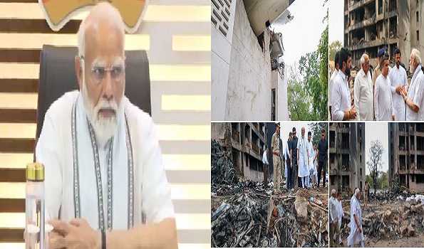 PM holds review meeting at the AI plane crash site, meets sole survivor
