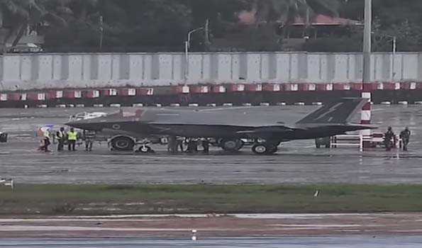 F-35 British Fighter makes emergency landing in Thiruvananthapuram Airport