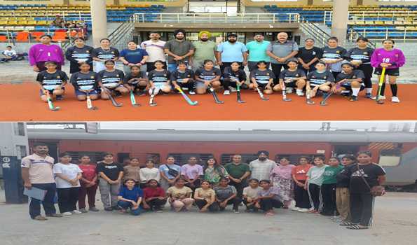 J&K Sub Jr women hockey team flagged off for national event