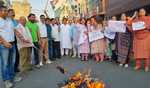 J&K Congress protests against BJP MLA for alleged derogatory remarks on Sonia, Priyanka