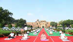 81 iconic heritage sites form backfor International Yoga Day celebrations