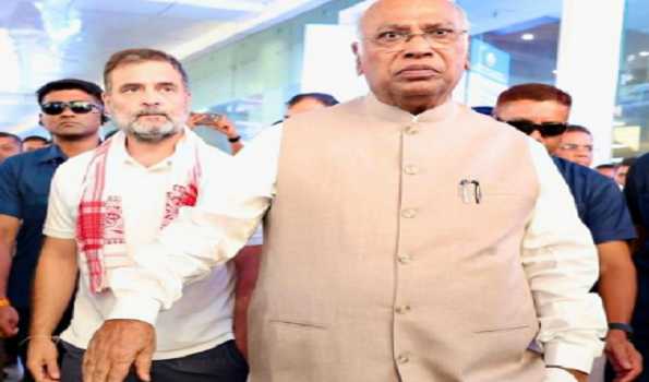 Kharge, Rahul arrive in Guwahati for crucial party meetings