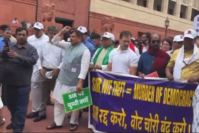 INDIA bloc MPs to march to ECI office from Parliament House today