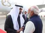 PM Modi receives UAE President Sheikh Mohamed bin Zayed Al Nahyan at Delhi airport