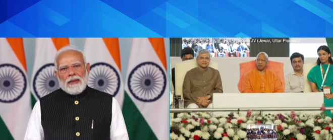 PM Modi lays foundation stone for HCL–Foxconn chip plant in Jewar, calls it step toward ‘Techade’ self-reliance