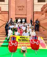 Opposition MPs protest at Parliament over LPG shortage, demand urgent govt action