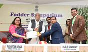 NEW DELHI, FEB 28 (UNI):- Union Minister for Fisheries, Animal Husbandry and Dairying, Parshottam Rupala at the Fodder Symposium event at Vigyan Bhawan, in New Delhi on Wednesday. UNI PHOTO-41U