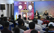 NEW DELHI, FEB 28 (UNI):- Union Minister for Information & Broadcasting, Youth Affairs and Sports, Anurag Singh Thakur addressing at the inaugural ceremony of “Bharat Sports Science Conclave 2024”, in New Delhi on Wednesday. UNI PHOTO-48U