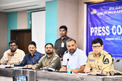 Hyderabad, Nov 9 (UNI):- District Election Officer (DEO) and GHMC Commissioner R. V. Karnan addresses a press conference regarding the upcoming Jubilee Hills Assembly Constituency by-election scheduled for November 11 in Hyderabad on Sunday. UNI PHOTO- 103U