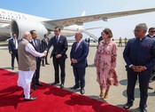 CYPRUS, JUN 14 (UNI)- Prime Minister Narendra Modi arrives at Larnaca International Airport, in Cyprus on Sunday. UNI PHOTO-54U CYPRUS, JUN 14 (UNI)- Prime Minister Narendra Modi arrives at Larnaca International Airport, in Cyprus on Sunday. UNI PHOTO-54U