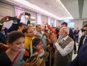 CYPRUS, JUN 15 (UNI):- Prime Minister Narendra Modi receives warm welcome by the Indian community, in Cyprus on Sunday. UNI PHOTO-70U CYPRUS, JUN 15 (UNI):- Prime Minister Narendra Modi receives warm welcome by the Indian community, in Cyprus on Sunday. UNI PHOTO-70U