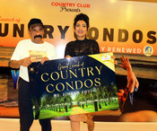 HYDERABAD, JUN 21 (UNI):- Founder and Chairman, Y.Rajeev Reddy, Yoga Brand Ambassador Simran Ahuja, former Miss India and internationally renowned yoga launch of Country Condos, 'Yoga for One Earth, One Health' on 11th International Yoga Day, a subsidiary of Country Club Hospitality and Holidays Ltd. at Country Club Begumpet, in Hyderabad on Saturday. UNI PHOTO-199U HYDERABAD, JUN 21 (UNI):- Founder and Chairman, Y.Rajeev Reddy, Yoga Brand Ambassador Simran Ahuja, former Miss India and internationally renowned yoga launch of Country Condos, 'Yoga for One Earth, One Health' on 11th International Yoga Day, a subsidiary of Country Club Hospitality and Holidays Ltd. at Country Club Begumpet, in Hyderabad on Saturday. UNI PHOTO-199U