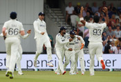 LEEDS, JUN 21 (UNI):- Indian teammates celebrates after the dismissal of England opener Zak Crawley during second day of first test match between India and England at Headingley, Leeds, on Saturday. UNI PHOTO-201U LEEDS, JUN 21 (UNI):- Indian teammates celebrates after the dismissal of England opener Zak Crawley during second day of first test match between India and England at Headingley, Leeds, on Saturday. UNI PHOTO-201U
